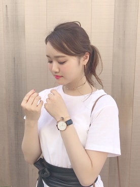 「Phoebe（フィービィー）のアイテム」を使った、田村有沙さん（レディース・163cm）の夏コーディネート