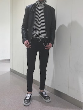 「DHOLIC（ディーホリック）のアイテム（シューズ）」を使った、TaiRaさん（メンズ・175cm）の春コーディネート