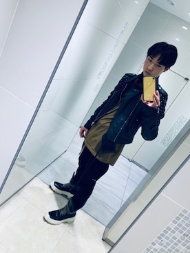 「RICK OWENS」｜「アイテム（財布/小物）」を使った、RT_23さん（メンズ・170cm）の冬コーディネート