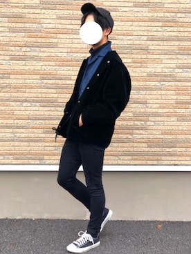 「抜き襟」｜「アイテム（ブルゾン）」を使った、Kuroさん（メンズ・174cm）の秋コーディネート
