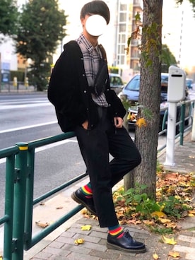 「CONVERSE TOKYO（コンバーストウキョウ）のアイテム（ボディバッグ/ウエストポーチ）」を使った、Kuroさん（メンズ・174cm）の秋コーディネート