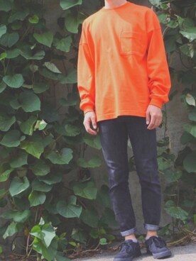 「orange」｜し ゅ ん やさん（メンズ・167cm）の秋コーディネート