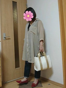 「ZOZO（ゾゾ）のスリムテーパードデニムパンツ［WOMEN］（デニムパンツ）」を使った、こすもすさん（レディース・150cm）の春コーディネート