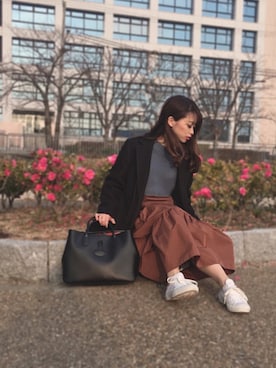 「SNIDEL（スナイデル）のアイテム（チェスターコート）」を使った、A.nariさん（レディース・153cm）の冬コーディネート