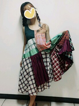 「lobandanのアイテム（ワンピース、その他）」を使った、Evelyn Haung さん（レディース・157cm）の夏コーディネート