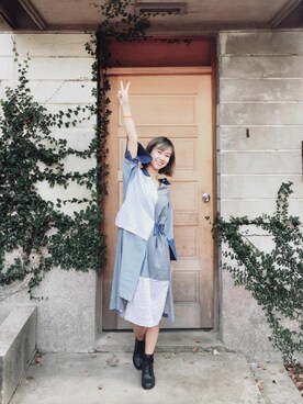 「拼接」｜Evelyn Haung さん（レディース・157cm）の冬コーディネート