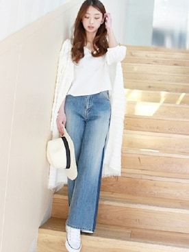 「LIMITLESS LUXURY」｜「アイテム（パンツ）」を使った、yumiさん（レディース・158cm）の春コーディネート