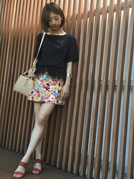 「フェザートップス」｜yumiさん（レディース・158cm）の夏コーディネート