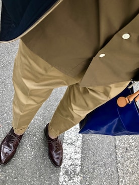 「Scye（サイ）のアイテム（チノパンツ）」を使った、きっどマンさん（メンズ・175cm）の春コーディネート