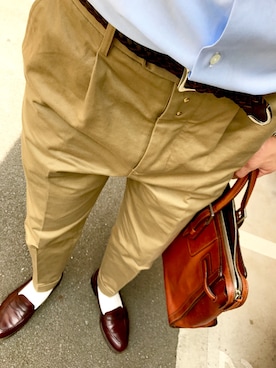 「Scye（サイ）のアイテム（チノパンツ）」を使った、きっどマンさん（メンズ・175cm）の夏コーディネート
