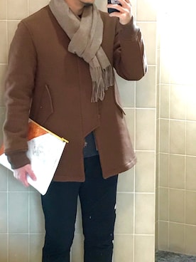 「Scye（サイ）のアイテム（スタジャン）」を使った、きっどマンさん（メンズ・175cm）の冬コーディネート