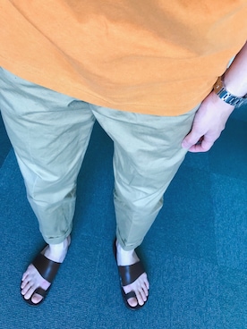 「Scye（サイ）のアイテム（チノパンツ）」を使った、きっどマンさん（メンズ・175cm）の春コーディネート