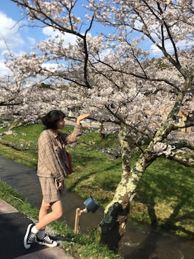 「AS KNOW AS plus（アズノゥアズプラス）のアイテム（セットアップ）」を使った、ayuさん（レディース・163cm）の秋コーディネート