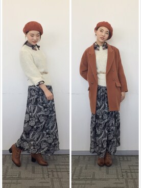 「Etam（エタム）のアイテム（ジャケット/アウター）」を使った、童小童さん（レディース・162cm）の冬コーディネート