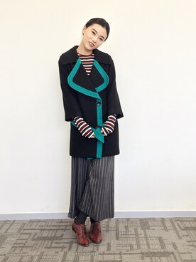 「Etam（エタム）のアイテム（ジャケット/アウター）」を使った、童小童さん（レディース・162cm）の冬コーディネート