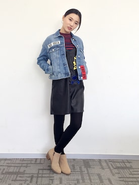 「Le Saundaのアイテム」を使った、童小童さん（レディース・162cm）の冬コーディネート