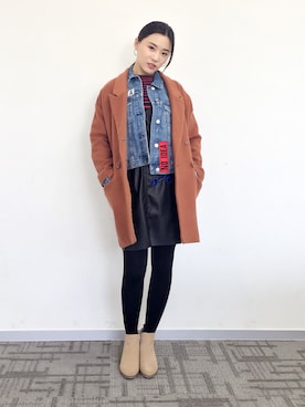 「Le Saundaのアイテム」を使った、童小童さん（レディース・162cm）の冬コーディネート