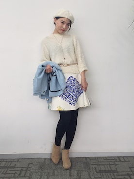 「Le Saundaのアイテム」を使った、童小童さん（レディース・162cm）の冬コーディネート