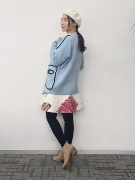 「Le Saundaのアイテム」を使った、童小童さん（レディース・162cm）の冬コーディネート