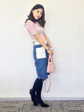「abcdevol（エービーシーディーイーボル）のアイテム」を使った、童小童さん（レディース・162cm）の春コーディネート