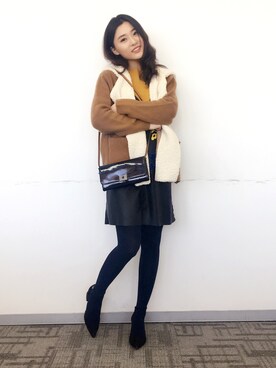 「PULL&BEAR（プルアンドベア）のアイテム（ブルゾン）」を使った、童小童さん（レディース・162cm）の春コーディネート