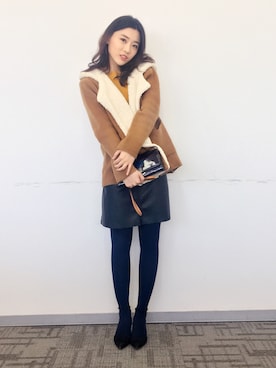 「PULL&BEAR（プルアンドベア）のアイテム（ブルゾン）」を使った、童小童さん（レディース・162cm）の春コーディネート