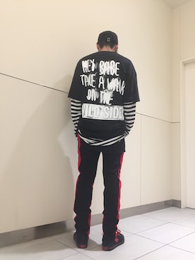 「PLEASURES（プレジャー）のアイテム」を使った、KAWAKITA SHOICHIさん（メンズ・175cm）の春コーディネート