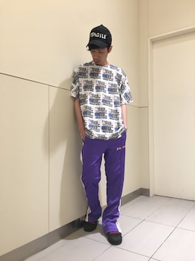 「Palm Angels（パームエンジェルス）のアイテム」を使った、KAWAKITA SHOICHIさん（メンズ・175cm）の夏コーディネート