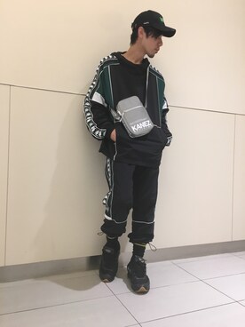 「KaneZ（ケインズ）のKaneZ×WBASE×LHP/ケインズ×ダブルベース×エルエイチピー/K-W Logo Cap（キャップ）」を使った、KAWAKITA SHOICHIさん（メンズ・175cm）の夏コーディネート