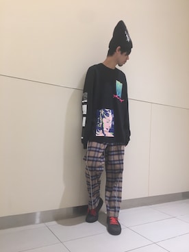 「Y-3(ワイスリー)のアイテム(帽子)」を使った、KAWAKITA SHOICHIさん(メンズ・175cm)の秋コーディネート