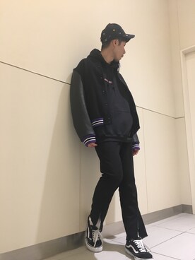 「A4A」｜「アイテム（スタジャン）」を使った、KAWAKITA SHOICHIさん（メンズ・175cm）の秋コーディネート