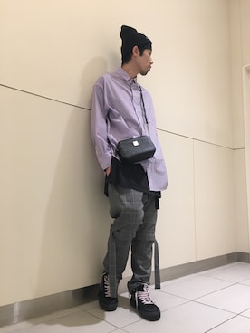 「KaneZ（ケインズ）のアイテム（ニットキャップ/ビーニー）」を使った、KAWAKITA SHOICHIさん（メンズ・175cm）の冬コーディネート