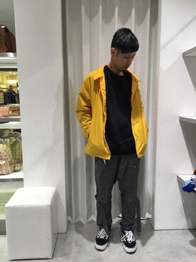 「WHITELAND BLACKBURN」｜「アイテム（ナイロンジャケット）」を使った、KAWAKITA SHOICHIさん（メンズ・175cm）の冬コーディネート