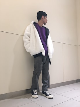 「DANKE SCHON（ダンケシェーン）のアイテム（ブルゾン）」を使った、KAWAKITA SHOICHIさん（メンズ・175cm）の冬コーディネート