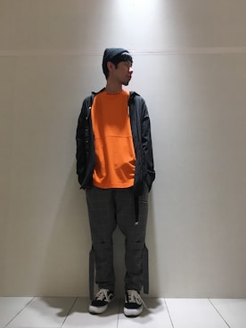 「Palm Angels（パームエンジェルス）のアイテム」を使った、KAWAKITA SHOICHIさん（メンズ・175cm）の冬コーディネート