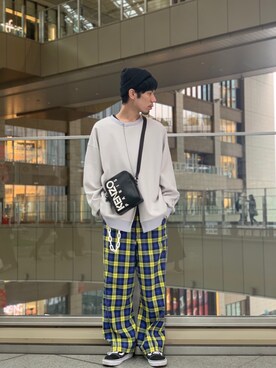 「L.H.P（エルエイチピー）のアイテム（パンツ）」を使った、KAWAKITA SHOICHIさん（メンズ・175cm）の春コーディネート