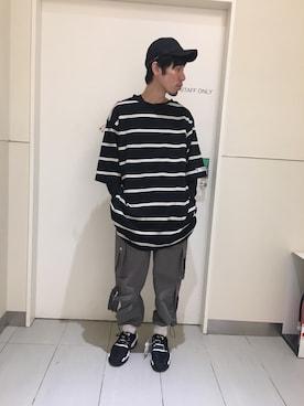 「L.H.P（エルエイチピー）のアイテム（パンツ）」を使った、KAWAKITA SHOICHIさん（メンズ・175cm）の春コーディネート