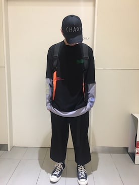 「AZSのアイテム（キャップ）」を使った、KAWAKITA SHOICHIさん（メンズ・175cm）の春コーディネート