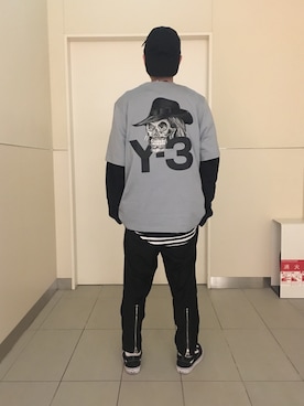 「Y-3（ワイスリー）のアイテム（トップス）」を使った、KAWAKITA SHOICHIさん（メンズ・175cm）の春コーディネート