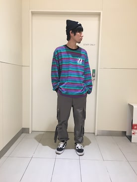 「L.H.P（エルエイチピー）のアイテム（パンツ）」を使った、KAWAKITA SHOICHIさん（メンズ・175cm）の春コーディネート