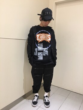 「AZSのアイテム（キャップ）」を使った、KAWAKITA SHOICHIさん（メンズ・175cm）の春コーディネート