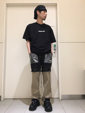 「WHITELAND（ホワイトランド）のアイテム（Tシャツ/カットソー）」を使った、KAWAKITA SHOICHIさん（メンズ・175cm）の夏コーディネート
