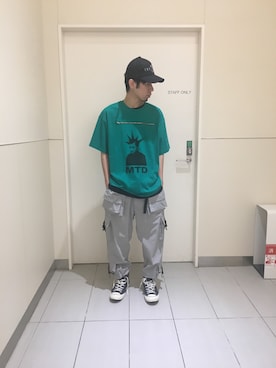 「AZSのアイテム（キャップ）」を使った、KAWAKITA SHOICHIさん（メンズ・175cm）の夏コーディネート