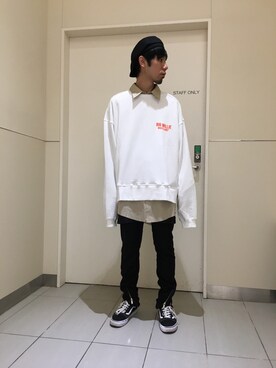 「WHITELAND（ホワイトランド）のアイテム（スウェット）」を使った、KAWAKITA SHOICHIさん（メンズ・175cm）の秋コーディネート