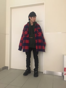 「Palm Angels（パームエンジェルス）のアイテム」を使った、KAWAKITA SHOICHIさん（メンズ・175cm）の秋コーディネート
