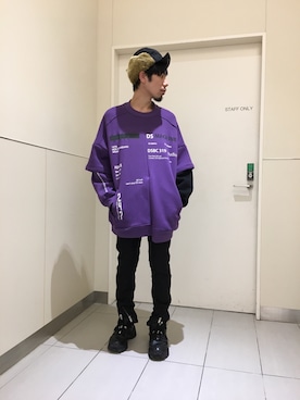 「northface」｜「アイテム（スウェット）」を使った、KAWAKITA SHOICHIさん（メンズ・175cm）の秋コーディネート