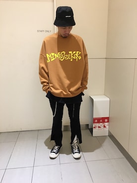 「L.H.P（エルエイチピー）のアイテム（帽子）」を使った、KAWAKITA SHOICHIさん（メンズ・175cm）の冬コーディネート