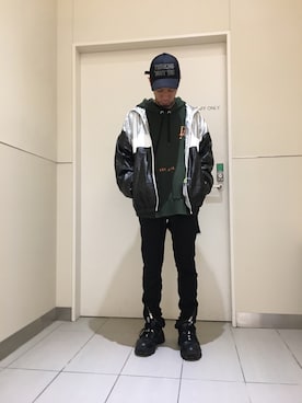 「AZSのアイテム（キャップ）」を使った、KAWAKITA SHOICHIさん（メンズ・175cm）の冬コーディネート