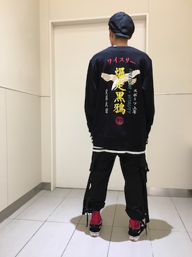 「Y-3（ワイスリー）のアイテム（トップス）」を使った、KAWAKITA SHOICHIさん（メンズ・175cm）の冬コーディネート