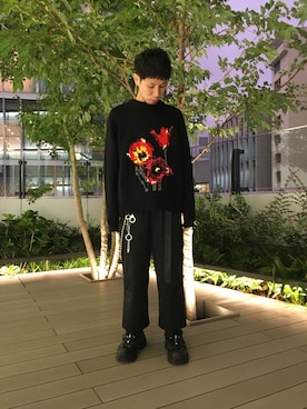 「soe（ソーイ）のアイテム（ニット/セーター）」を使った、KAWAKITA SHOICHIさん（メンズ・175cm）の秋コーディネート